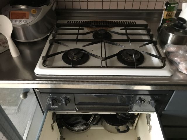 ビルトインガスコンロ交換工事　埼玉県草加市　RS31W20K10DG-VW-13A - Before
