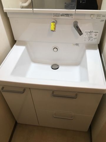 洗面化粧台交換工事　東京都板橋区　LDSWB075BDGEN1-W - After