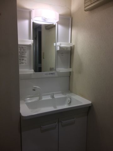 洗面化粧台交換工事　東京都多摩市　LDPB075BAGEN1A+LMPB075B1GFC1G