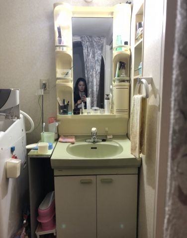 洗面化粧台・洗濯パン・蛇口交換工事　東京都江戸川区　LMPB075B3GDC1G - Before