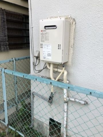 ガス給湯器交換工事　大阪府泉佐野市　GQ-1639WS-set-LPG