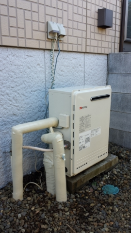 給湯器・電熱線・ガス配管交換・給水バルブ取付工事　茨城県牛久市　GT-2450SARX-2BL-set