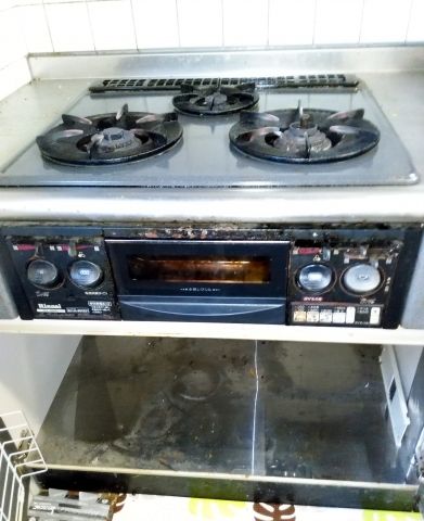 ビルトインガスコンロ交換工事　宮崎県宮崎市　RS31W20K10DG-VW-LPG - Before