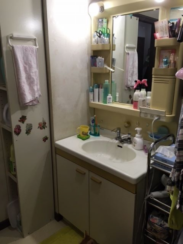 洗面化粧台交換工事　愛知県名古屋市天白区　GQM75KSCW+GQM75K1SMK+GQM001DG - Before