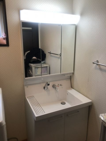 洗面化粧台交換工事　福岡県大野城市　AR2N-755SY-set1-VP1
