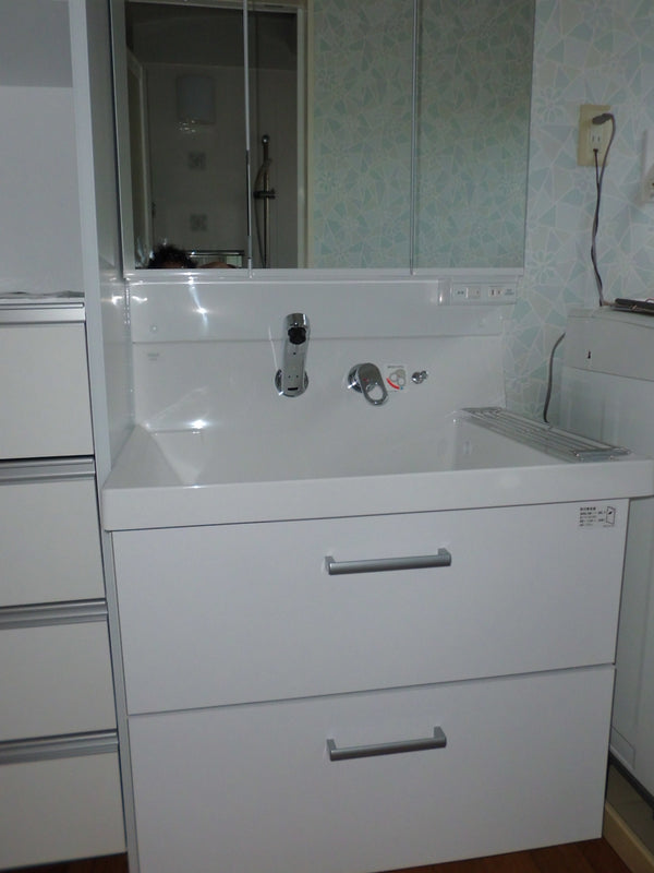 洗面化粧台交換工事　福岡県行橋市　AR2FH-755SY-D-QH2H