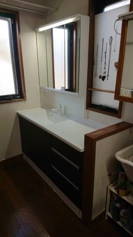 洗面化粧台 交換工事　愛知県名古屋市瑞穂区　GQC90C3SPLM