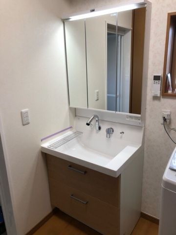 洗面化粧台交換工事　三重県四日市市　AR3FH-755SY-set-LP2H