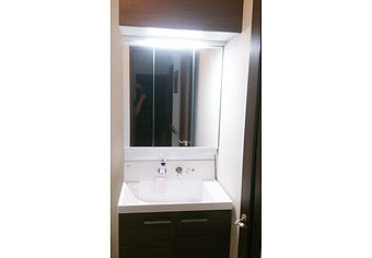 洗面化粧台交換工事　東京都中野区　AR1N-755SY+MAR1-753TXJ