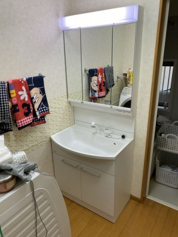 洗面化粧台交換工事　東京都板橋区　GQM75KSCW-set2