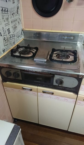 ビルトインガスコンロ交換工事　愛知県岡崎市　RS31M5H2SBW-13A - Before