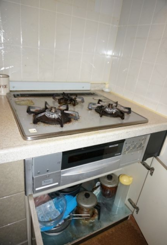 レンジフード ビルトインガスコンロ交換工事　東京都文京区　RHS31W23L7RSTW-13A - Before