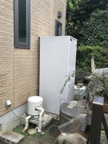 電気温水器交換工事　神奈川県横浜市泉区　SRT-J37WD5-set