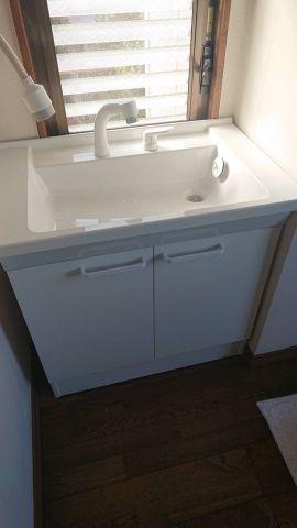 洗面化粧台交換工事　愛知県名古屋市港区　kouji03
