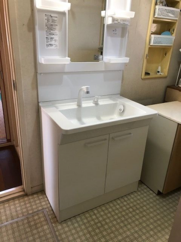 洗面化粧台交換工事　神奈川県横浜市栄区　LDPB075BAGE-set1-A - After