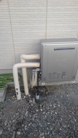 ガス給湯器交換工事　山梨県西八代郡市川三郷町　GT-C2462ARX-BL-set-LPG
