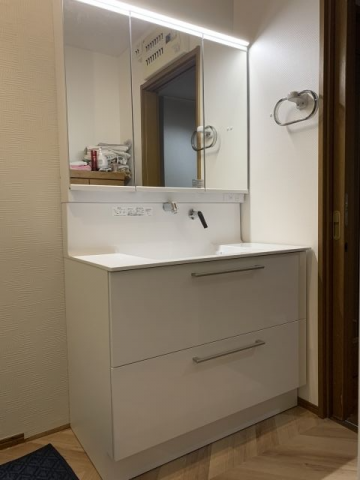 洗面化粧台交換工事　茨城県つくば市　LDSFA100BCRGN1W