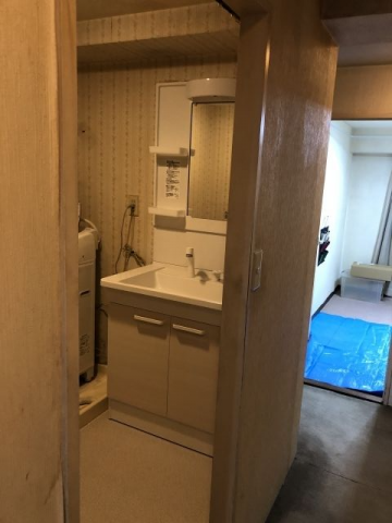 洗面化粧台交換工事　兵庫県神戸市垂水区　LDPB075BAGE-set3-C