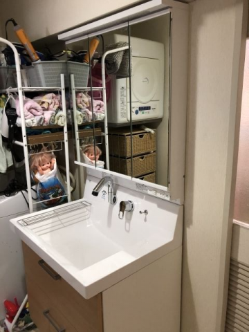 洗面化粧台交換工事　東京都目黒区　AR3FH-755SY-U-LP2H