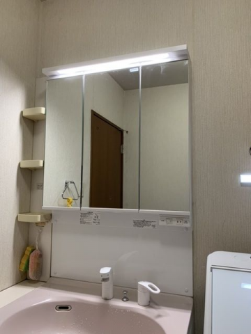 ミラーキャビネット交換工事　静岡県静岡市清水区　MAJX2-753TZJU