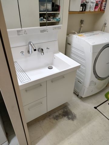 洗面化粧台交換工事　埼玉県狭山市　AR3H-755SY-set3-VP1H - After