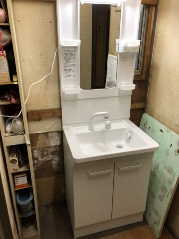 洗面化粧台交換工事　東京都大田区　LDPB060BAGE-set3-A