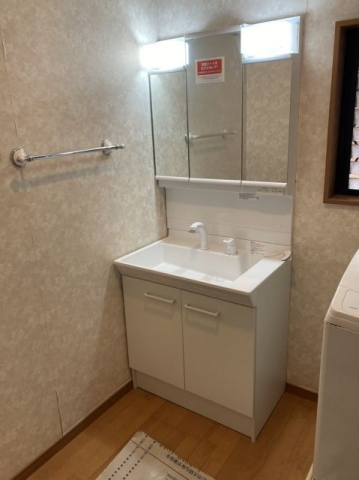 洗面化粧台交換工事　神奈川県相模原市南区　PV1N-755SY-set2