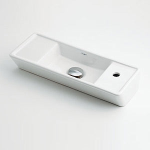 手洗器単品[ベッセル式][角形][水栓取付穴径:φ25][右側1ヶ所][Luju]