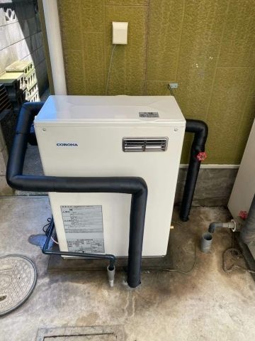 石油給湯器 蛇口交換工事　群馬県太田市　UIB-NX37R-MD