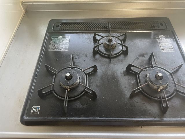 ビルトインガスコンロ交換工事　宮城県仙台市宮城野区　N3GT2RVQ1-13A - Before