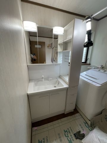 洗面化粧台交換工事　岡山県岡山市南区　LDPB075BAGE-set4-A