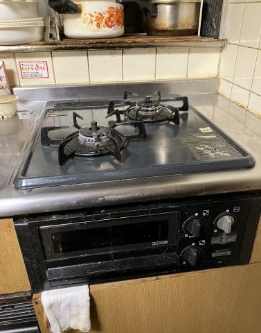 ビルトインガスコンロ交換工事　埼玉県新座市　N2G23KSQ1SV-13A - Before