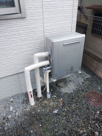 ガス給湯器交換工事　山梨県西八代郡市川三郷町　GT-C2472AR-BL-set-LPG