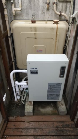 石油給湯器交換工事　神奈川県鎌倉市　UKB-SA472F-MP