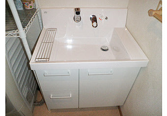 洗面化粧台交換工事　東京都東村山市　AR1H-755SY-K/VP1