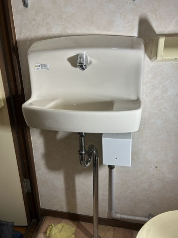 洗面化粧台交換工事　東京都世田谷区　LSW870ASS-SC1