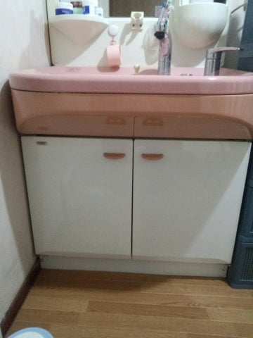 洗面化粧台交換工事　千葉県千葉市稲毛区　AR1H755SY-set4-VP1 - Before