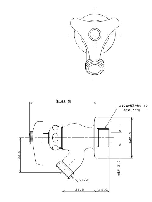 一般用蛇口[壁][単水栓][散水栓][呼13][一般地]