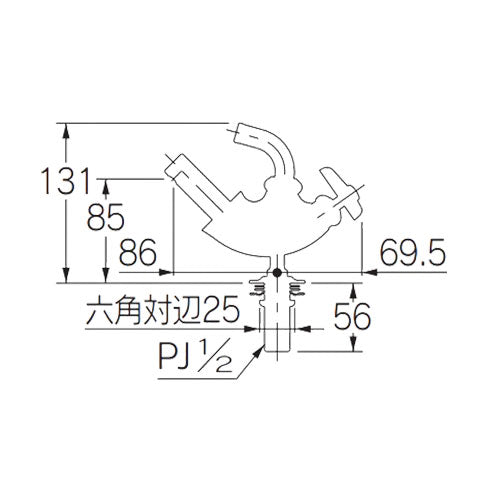 洗面用蛇口 DaReya[台][単水栓][立水栓][スパウト86mm][吐水口高さ85mm][すってんころりん][一般地]
