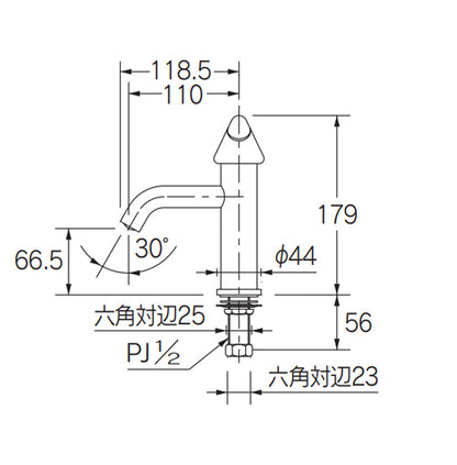 洗面用蛇口 DaReya[台][単水栓][立水栓][ピノキーニ][スパウト110mm][吐水口高さ67mm][一般地]