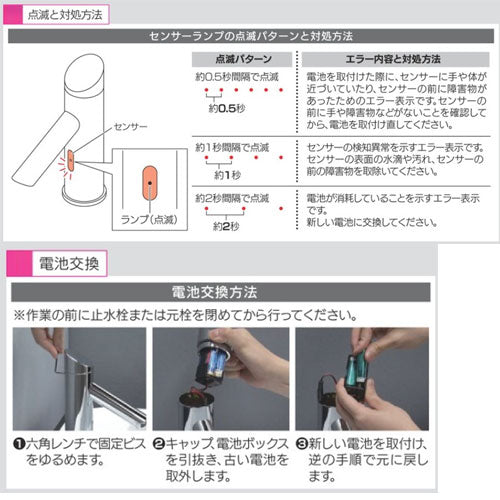 洗面用蛇口[台][自動水栓][単水栓][センサー水栓][乾電池][スパウト112mm][吐水口高さ224mm][トール][一般地][ブラック]