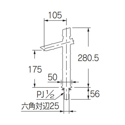 洗面用蛇口 竹里[台][単水栓][自閉立水栓][スパウト105mm][吐水口高さ175mm][トール][枯竹][一般地]