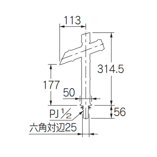 洗面用蛇口 竹里[台][単水栓][自閉立水栓][スパウト105mm][吐水口高さ177mm][枯竹][一般地]