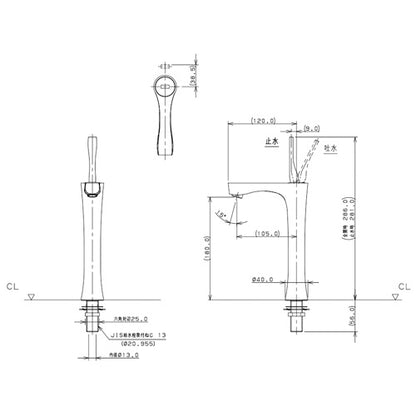 洗面用蛇口 神楽[台][立水栓][スパウト105mm][吐水口高さ180mm][トール][一般地][マットブラック]