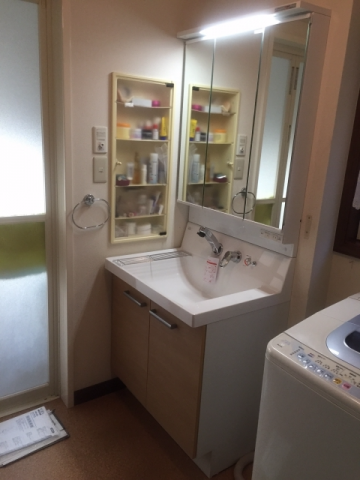 洗面化粧台交換工事　千葉県柏市　AR1N-755SY-LP2