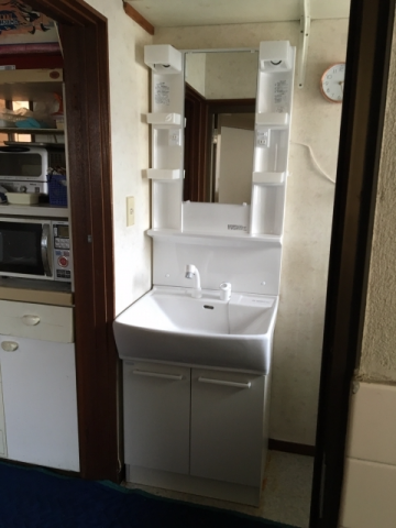 洗面化粧台交換工事　埼玉県川口市　LSAB-60A-LSAM-6VS-S-W - After