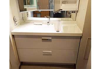 洗面化粧台交換工事　神奈川県秦野市　GR1FH-120E5Y-A+MGR1-1203TXJU