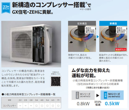 ルームエアコン[NHシリーズ][100V][10畳][2.8kW][ノクリア][2026年モデル]