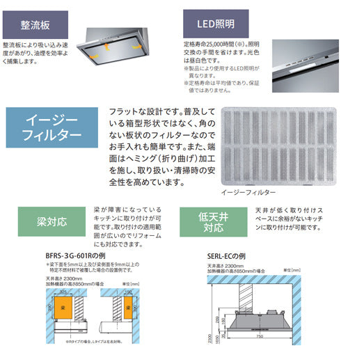 ○【SALE】♭レンジフード スタンダードシリーズ[シロッコファン][幅