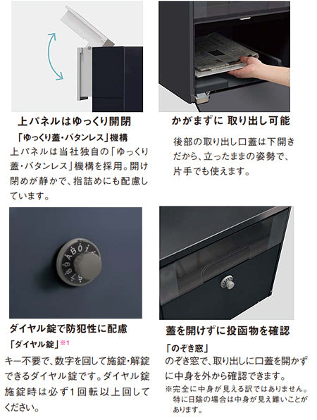 サインポスト FASUS-NFR[フラットタイプ][埋込][ポール][エントランスポール][前入][後出][大型郵便適合][防犯配慮][アルミパンチング]